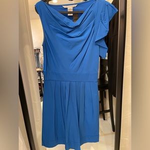 DVF Blue Pleated Dress Size 2